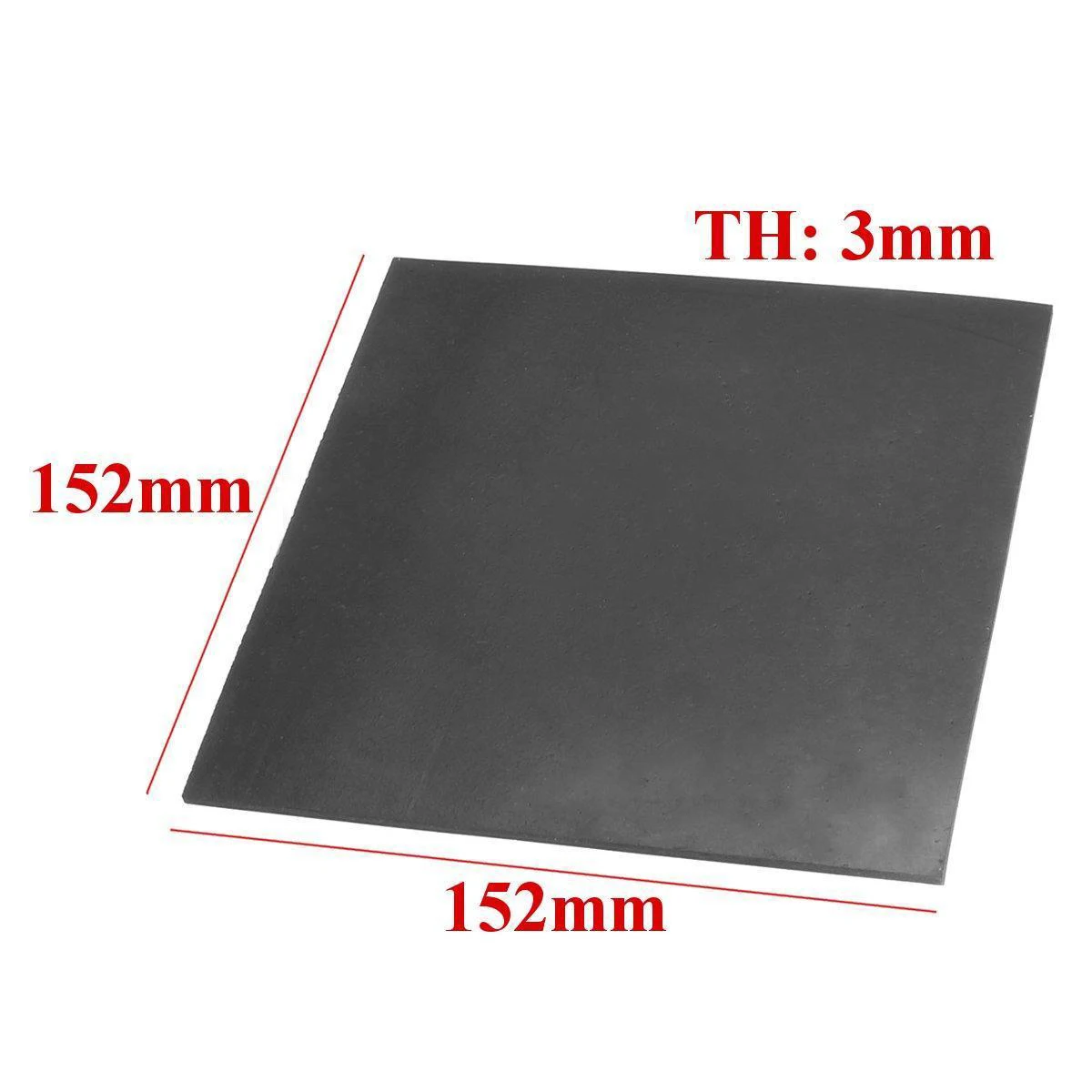 1pc Black Square Rubber Sheet Chemical Resistance High Temperature Rubber Plate 152*152*3mm Mayitr