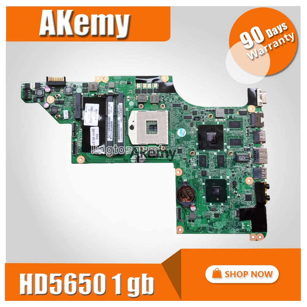 

For HP Pavilion DV7-4000 Laptop Motherboard Motherboard 615687-001 DA0LX8MB6D1 S1 socket HD5650 1 GB CPU Free