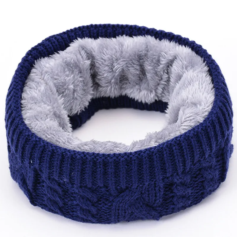 

brand winter warm ring scarf female knit neck warmers fleece scarves Mufflers Unisex twisted cable Warm circle scarves gray blue