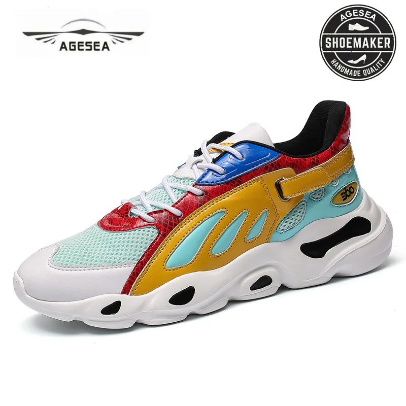 

AGESEA 2018 new men's fashion casual shoes trend men's breathable canvas shoes fashion hot men's shoes Triple Clunky AJL-18011