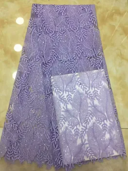 

Latest Style 2019 African Lace Fabric With Sequins Nigerian Wedding Embroidered French Tulle Lace Material For Bridal Dress