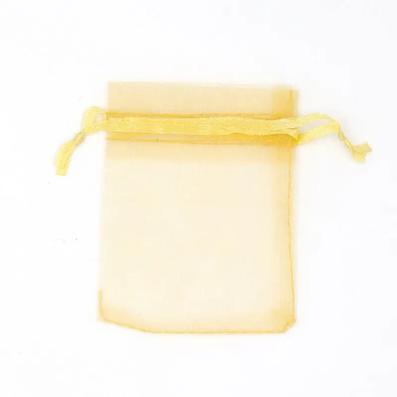 50 шт 3 размера красочные белые прозрачные пакеты мешок шнурок Саше органзы мешок подарка для ювелирных изделий Свадебная вечеринка упаковка бус - Цвет: GOLD