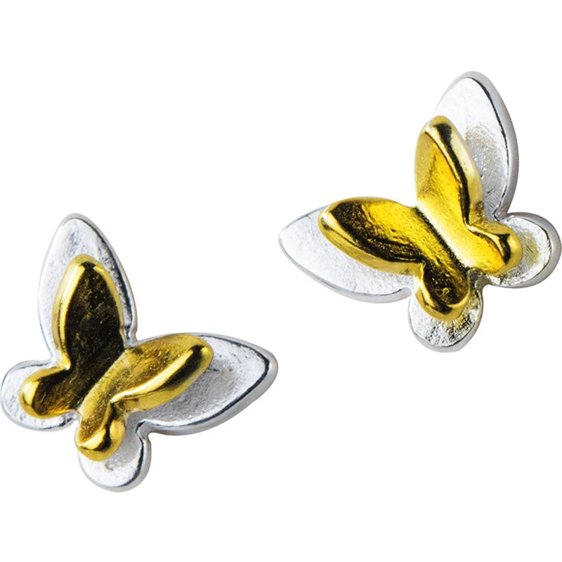 

Romad 925 Sterling Silver Butterfly Stud Earrings For Women Girl Birthday Party Gift Jewelry Romantic Insect Earring R3