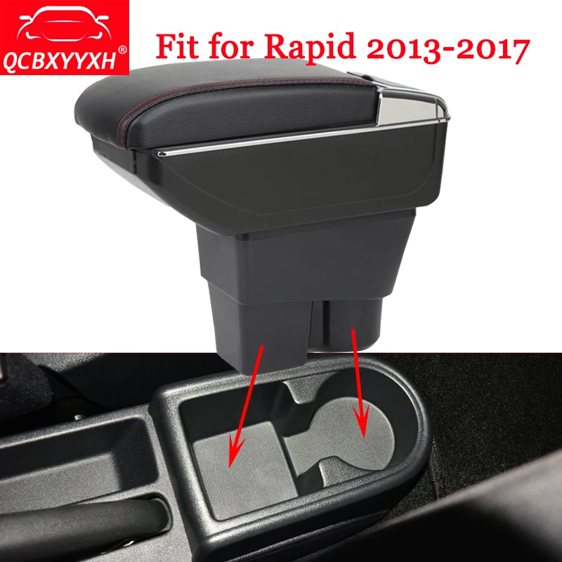 

QCBXYYXH Fit For Skoda Rapid 2013-2017 Car-Styling ABS Car Armrest Box Center Console Storage Box Holder Case Auto Accessories