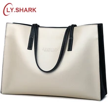 LY.SHARK Brand Genuine Leather Ladies Handbags Shoulder Bag Luxury Handbags Women Bags Designer Bolsa Feminina Big Size Tote Bag women genuine leather handbag brown ladies shoulder bags high quallity female tote purses handbags designer brand bolsa feminina