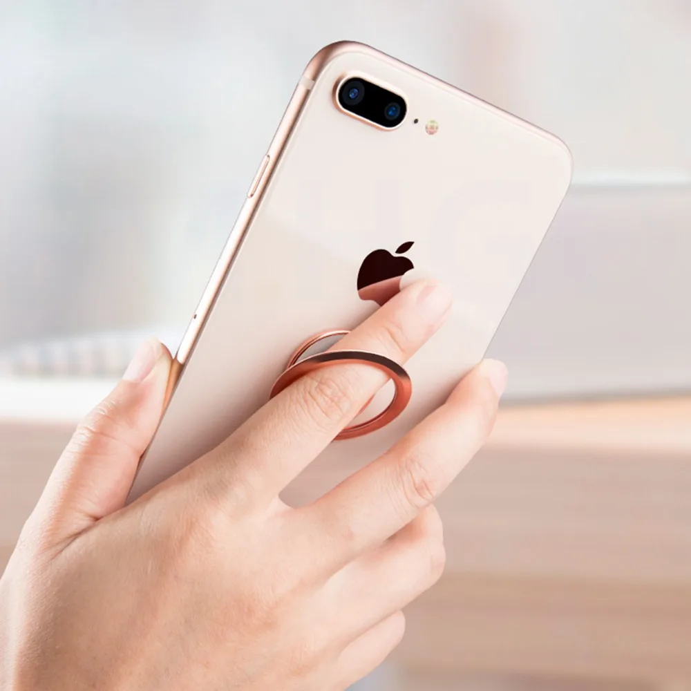Mobile Phone Finger Ring 90 Degree Rotatable Smartphone Stand Holder For iPhone 8 7 6 6S 5 Samsung Huawei Metal Car Mount Stand