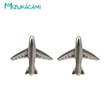 Серьги для женщин серебро Цинк сплав самолет цинковый сплав металлический самолет серьги-гвоздики модные ювелирные изделия Aretes De Mujer современный