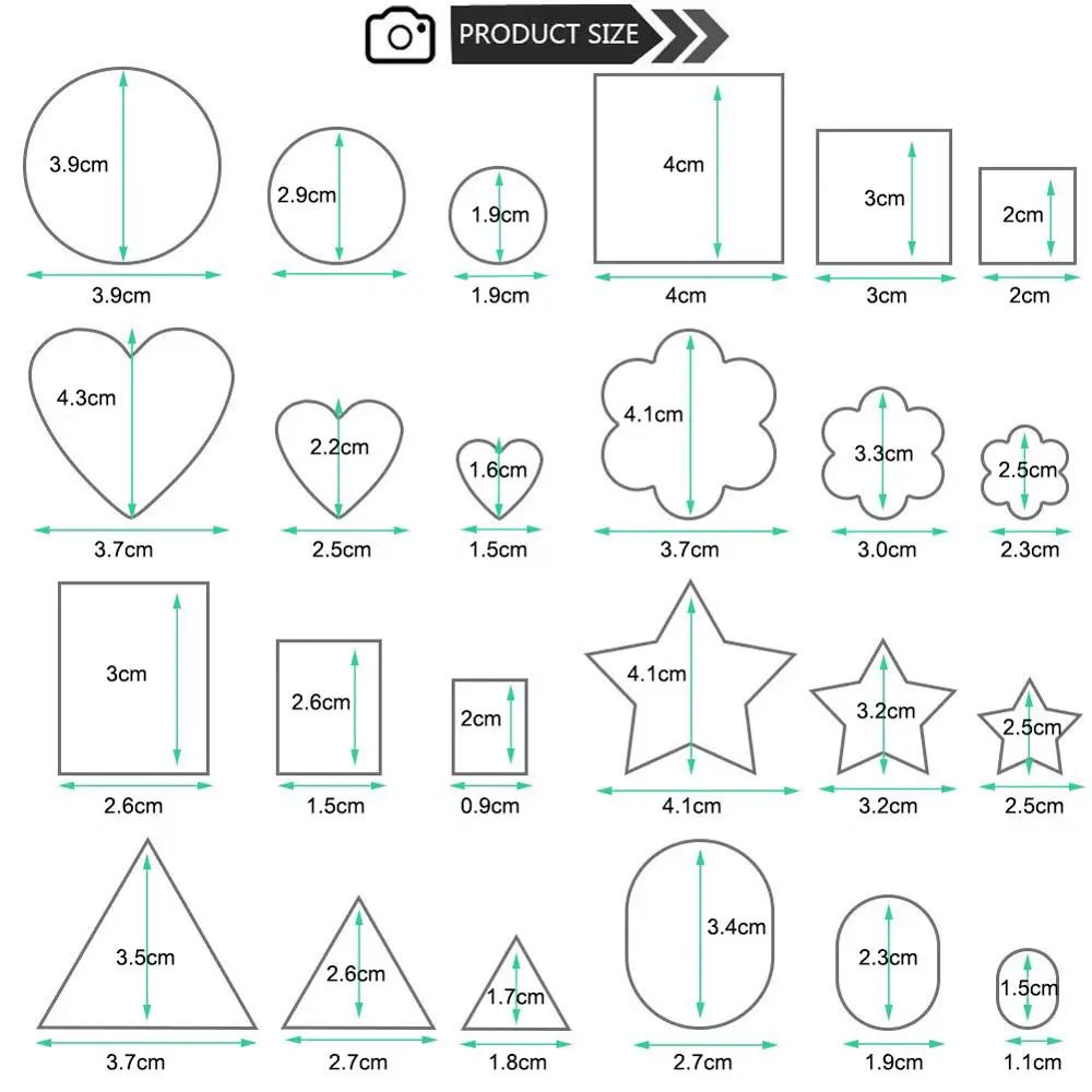 24 шт Мини геометрические формы печенья набор форм для печенья из нержавеющей стали прямоугольник квадратное сердце круг выпечка торта DIY металлические формы