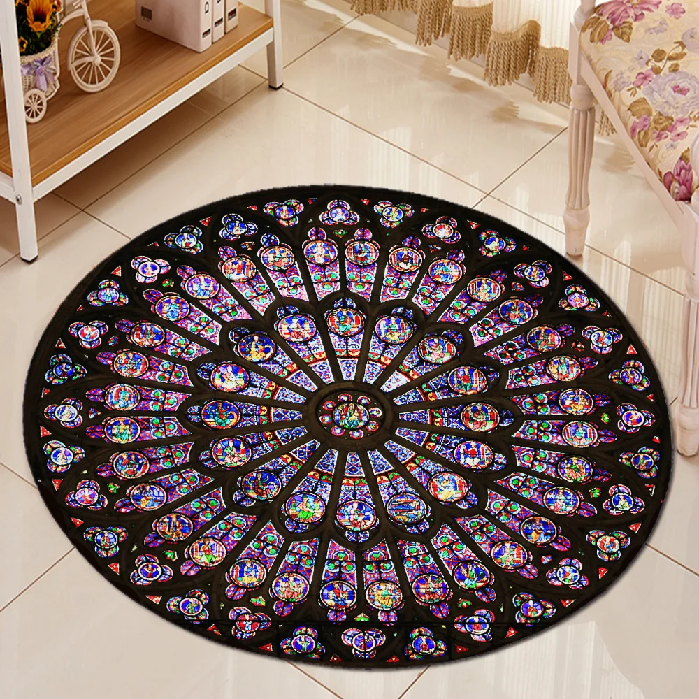 

Notre Dame peacock pattern carpet customize 3D Bedside carpet Non-slip crawling mat Living room carpet bedroom floor mat