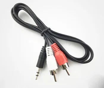 

Free Ship100pcs RCA Audio Cable 3.5mm Plug Jack To 2RCA Stereo AUX Splitter Cabo For Laptop Phone Mp3 DVD TV Connector Cord 1M