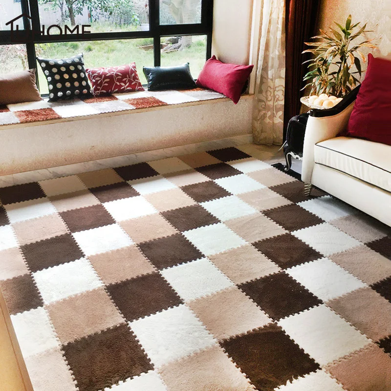 

10pcs/set 30*30cm Baby EVA Plush Puzzle Mats Foam Shaggy Floor Velvet Carpet Decorative Kids Room for Crawling Play Toys Rug