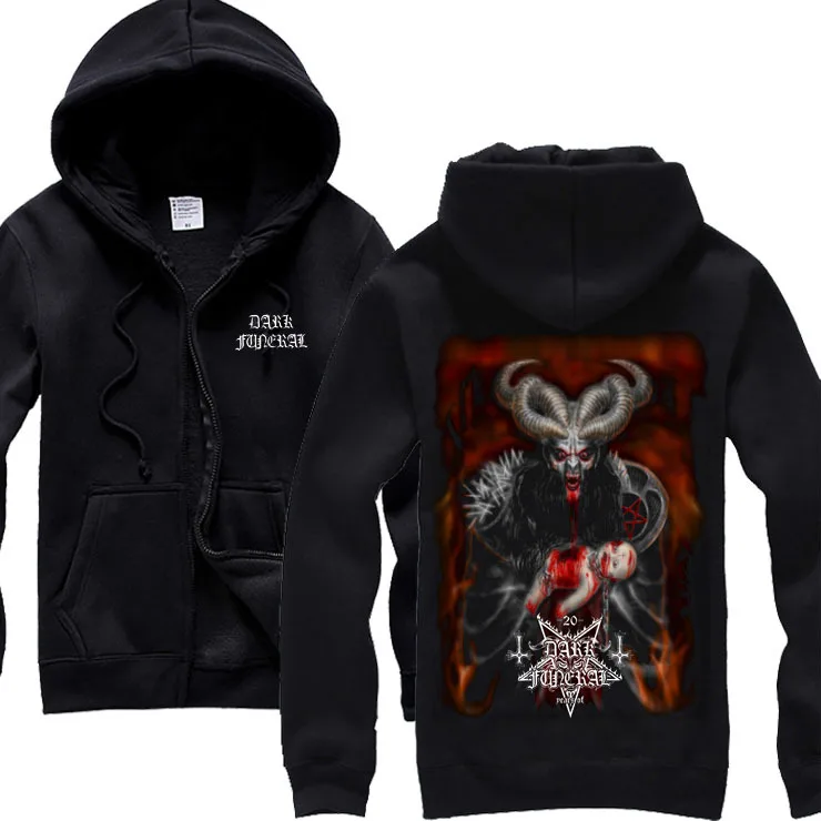 14 дизайнов темных похорон Sudadera рок толстовки оболочки куртка Панк Смерти Металл Демон рука иллюстрация молния толстовка флис - Цвет: 12