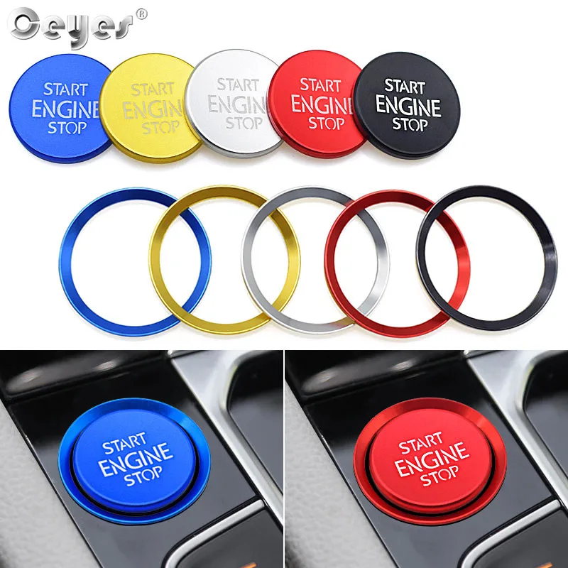 

Ceyes Car Styling Engine Start Button Stop Ring Decoration Interior Accessories Case For Volkswagen CC VW Phideon Car Trim Cover