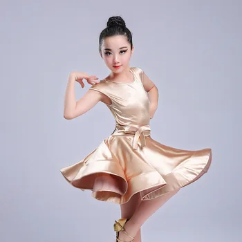 

2019 New Girls Lace standard Ballroom Latin Dance Dresses For Sale Cha Cha Rumba Samba Jive Middle Sleeves Children Latin Dress