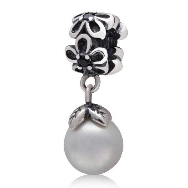 

Подвески в форме цветка в винтажном стиле из стерлингового серебра 925 пробы, подвески с подвесками, европейские ювелирные украшения SDC908