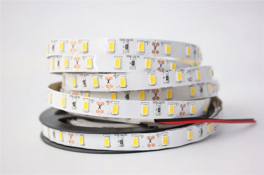 #Best Double PCB higher brightness !!! 5630 5m LED strip Light Not Waterproof Lighting 300leds 60leds m white warm coldwhite