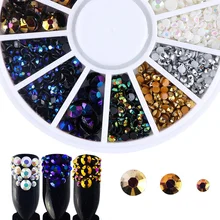 Полная Красота 3D мерцающее пламя украшения для ногтей, стразы в одном колесе 5 цветов с плоским основанием Сделай Сам бисер подвеска для ногтей драгоценные камни CH016-1