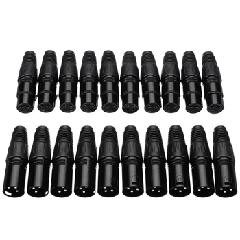 

10pairs 3Pin XLR Connector Female and Male Connectors Microphone Cable Connector MIC Snake Plug Audio Adapter