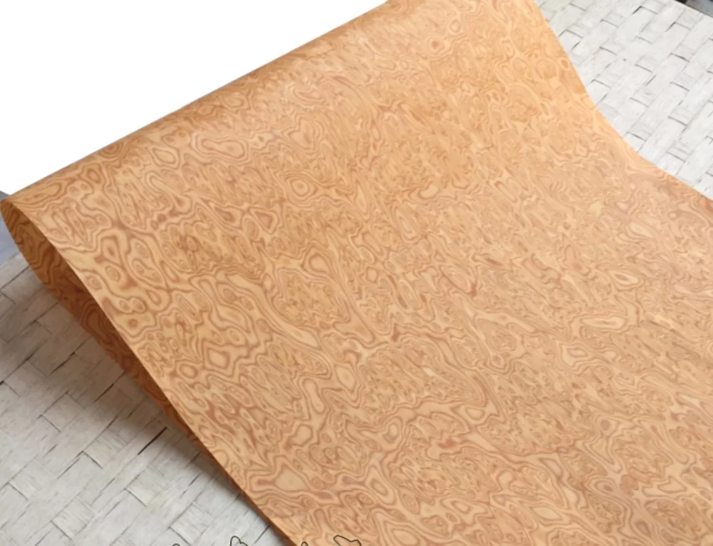 1Pieces L:2.5Meters Wide:60cm Thickness:0.25mm  Furniture decoration Yellow Cat Technology Birdseye Wood Veneer