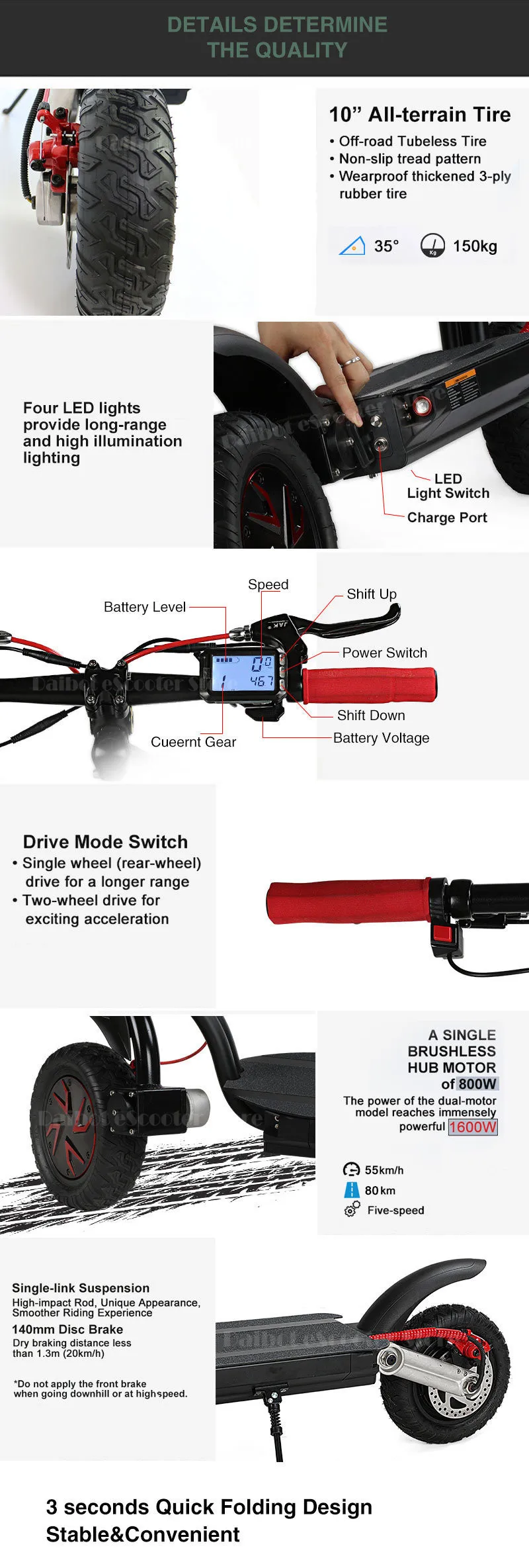 Discount Powerful Electric Scooter Two Wheel Electric Scooters 800W/1600W Motor Double Suspension Foldable Electric Skateboard 19 Discount Powerful Electric Scooter Two Wheel Electric Scooters 800W/1600W Motor Double Suspension Foldable Electric Skateboard 19