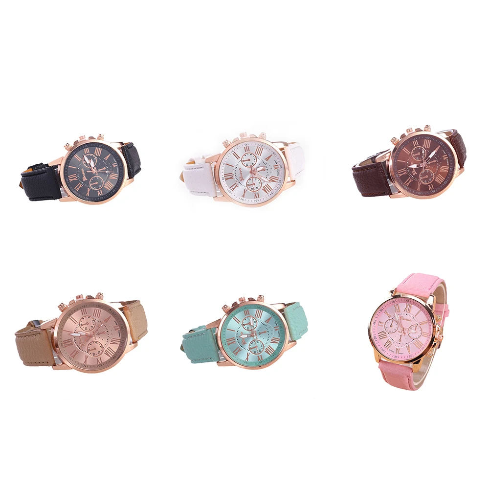 

Outdoor Unisex Business Man Casual Watch Quartz Gift Women Ladies Wristwatch Fashion PU Band 1pcs Wrist