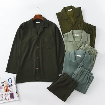 

Pajamas for men Knitted cotton cardigan Pajama set
