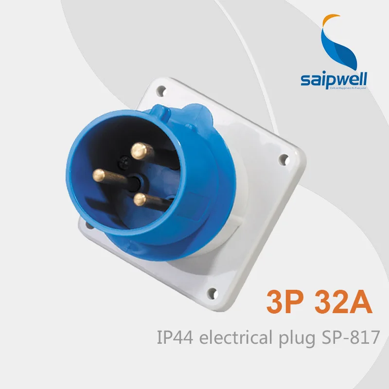 

Saipwell 2014 HOT Sale IP44 Outdoor Plug 2p+e Industrial Plugs 32 amp Industrial Plug SP-817