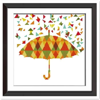 

Colorful Umbrellas Home decoration Chinese Counted Cross Stitch Pattern Home Decor DMC Cross Stitch Fabric Embroidery Cross Set