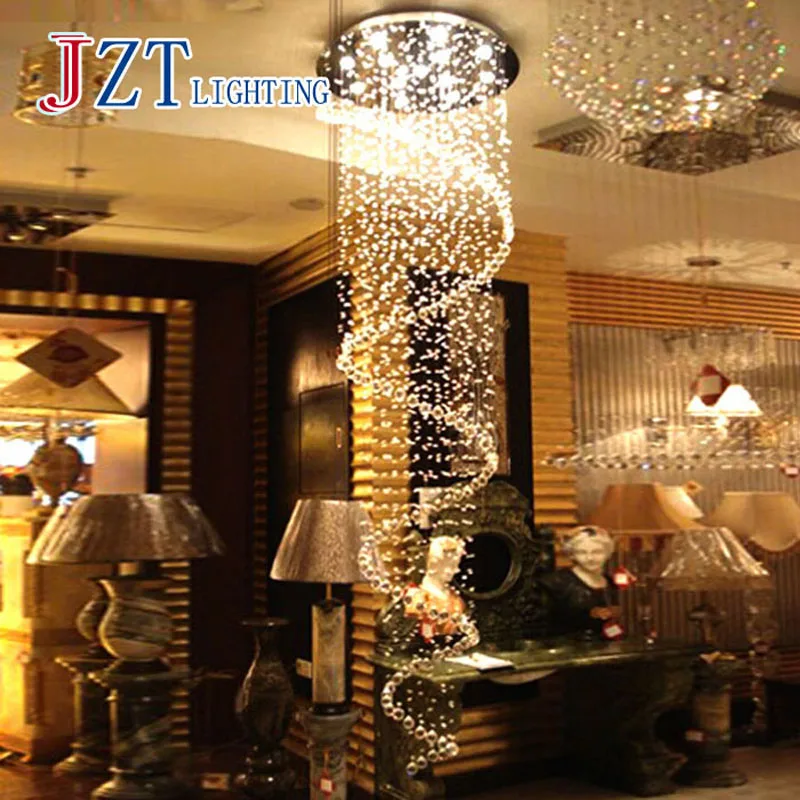 

Modern K9 Crystal Chandeliers bedroom Lamp Double Staircase LED Crystal pendant lamp villas led lamp chandelier