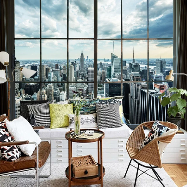 custom photo wallpaper new york city building window landscape