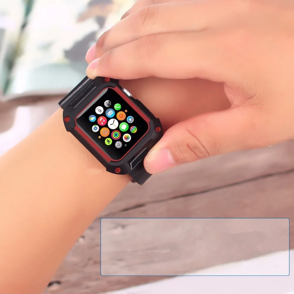 CRESTED Sport strap For apple watch band apple watch 4 3 case iwatch band 42mm/38mm 44mm 40mm correa pulseira Protective cover CRESTED Sport strap For apple watch band apple watch 4 3 case iwatch band 42mm/38mm 44mm 40mm correa pulseira Protective cover