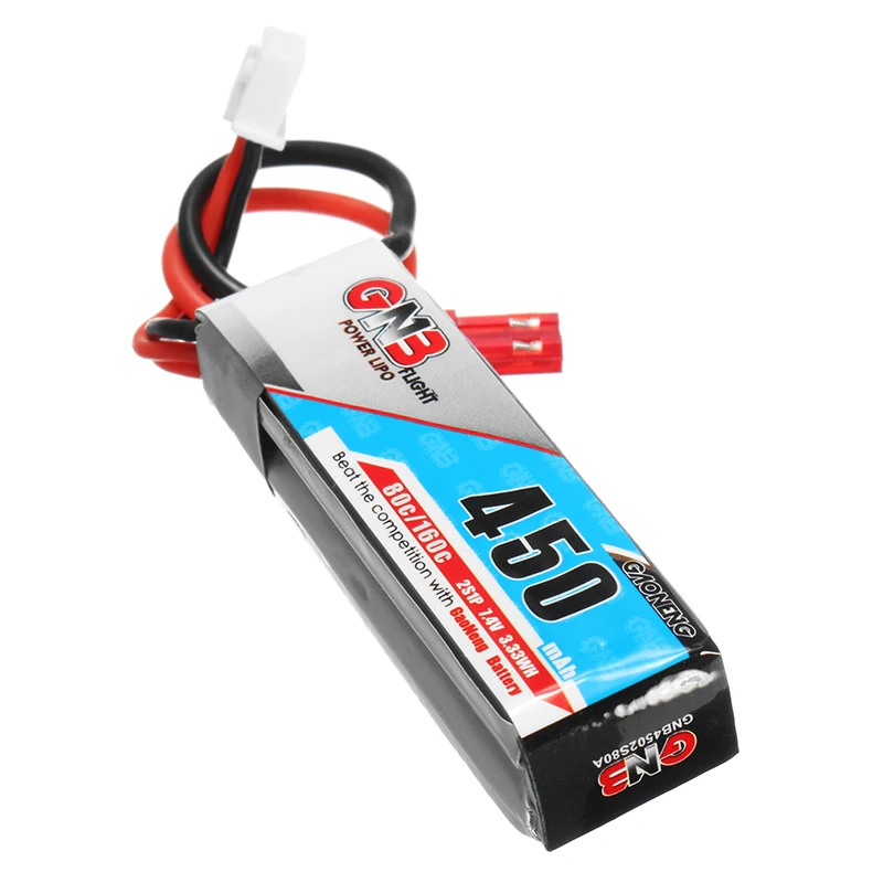 5 шт. GAONENG GNB 7,4 V 450mAh 2S 80C/160C Lipo батарея JST разъем для мини Бесщеточный FPV Racing Cine Whoop BetaFPV Дрон самолет Квадрокоптер