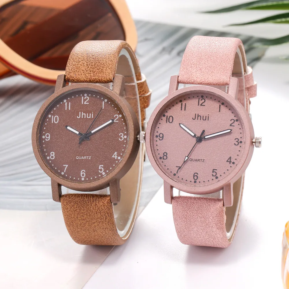 

2019 Women's Casual Quartz Leather Band New Strap Watch Analog Wrist Rose Gold Women Watch Steel Luxury Ladies Watch Reloj Mujer