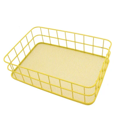 yellow Элегантная корзина для галстука ZAKKA, прямоугольная настольная корзина для хранения мусора, корзина для хранения из кованого железа, шикарная корзина для хранения - Цвет: yellow
