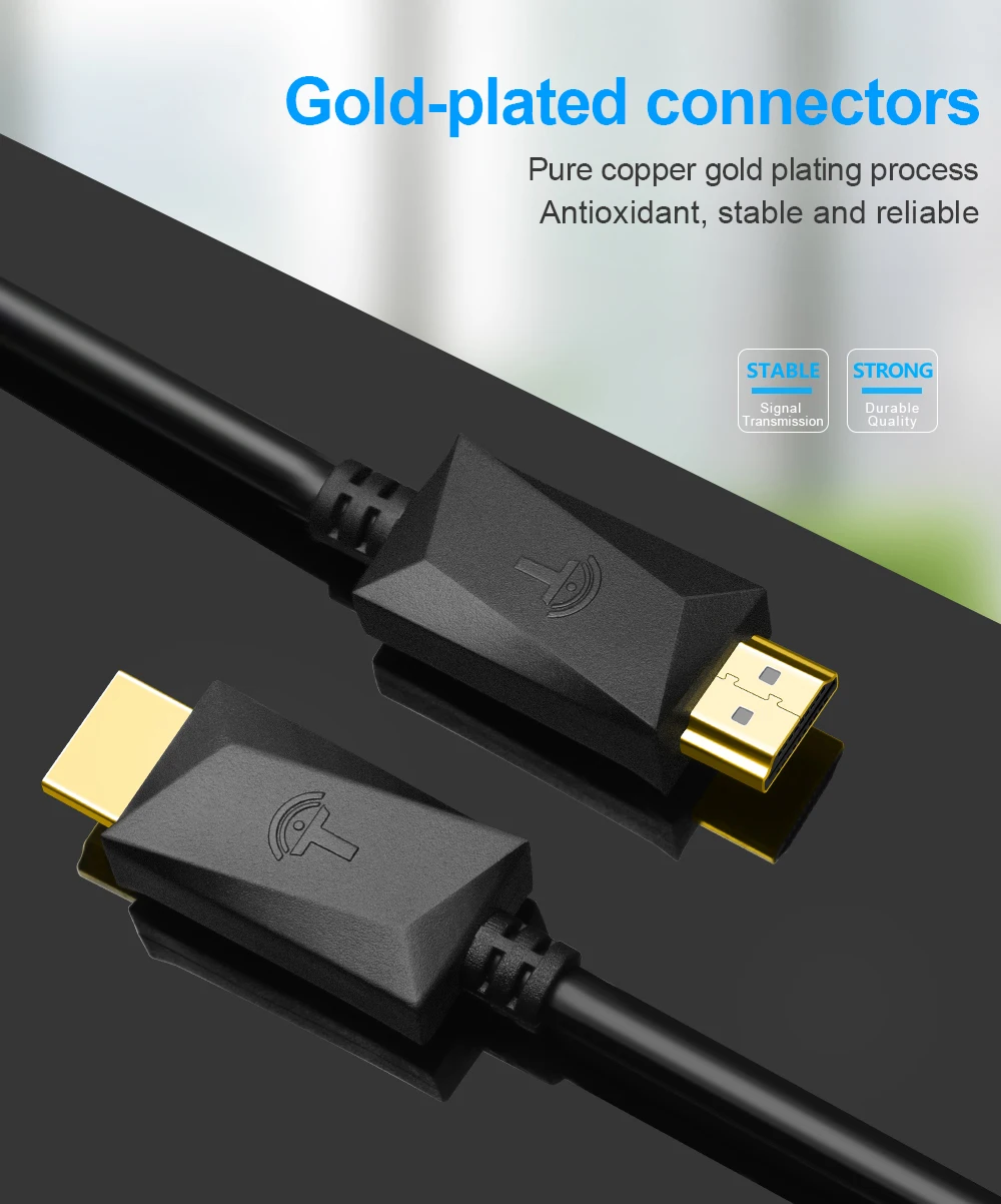 Rocketek HDMI кабель 4K* 2K HDMI 2,0 папа-папа Высокоскоростной HDMI адаптер 3D для Apple tv PS3/4 проектор HDMI кабель 0,5 м-5 м