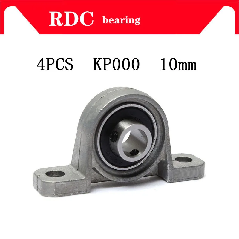 

4pcs 10mm KP000 kirksite bearing insert bearing shaft support Spherical roller zinc alloy mounted bearings pillow block housing