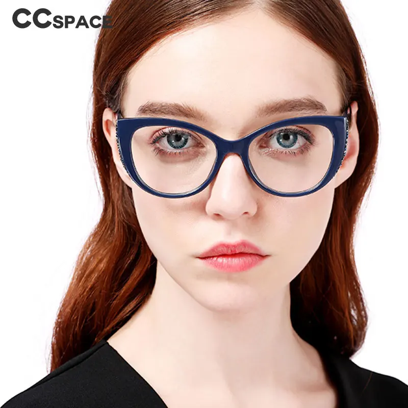 Кошачий глаз алмазная оправа для очков для мужчин и женщин Оптические модные компьютерные очки 45694