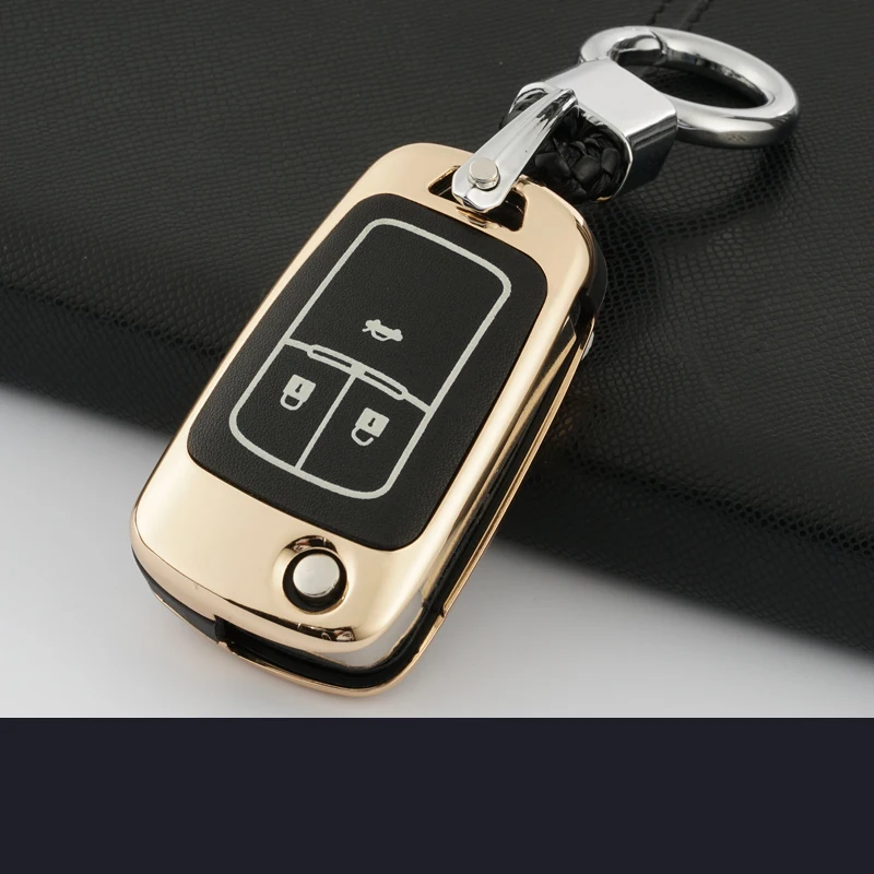 Светящаяся Кнопка автомобильный чехол для ключей кольцевая цепь Chevrolet Cruze Camaro OPEL