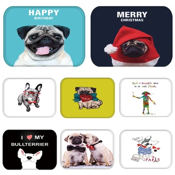 

Doormat Carpet Rubber Floor Mats Entrance Pug French Bull Terrier Dog Home Decor Rug Anti-Slip Door Mat for Living Room 48228-2