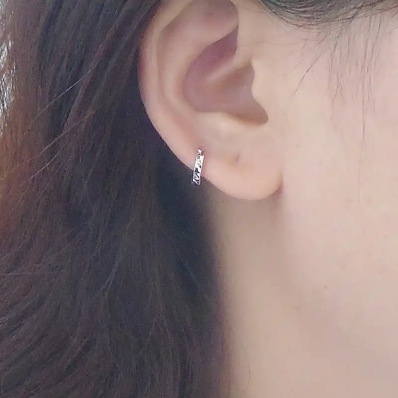 Новый s925 стерлингового серебра призматический полигональные серьги внутренний диаметр 5,5 мм-9 мм