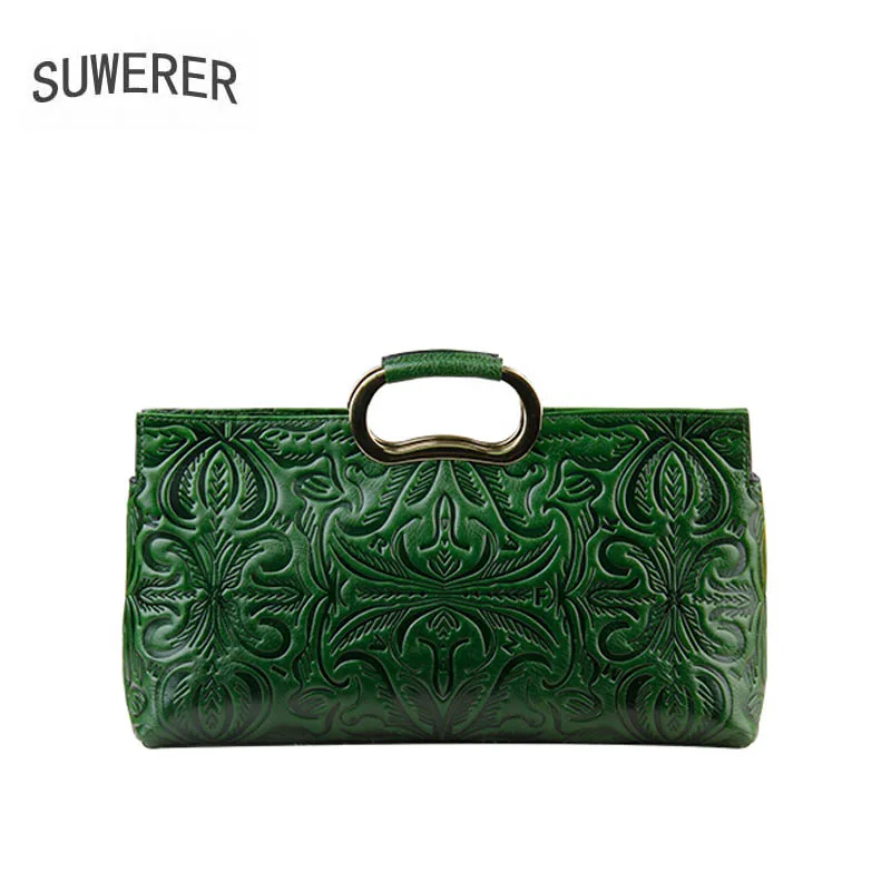 Mode Sacs Gaufrage Femme En Pour Nouvelle De Sac Vert Concepteur 2018 Suwerer Femmes Luxe Main Véritable Les Cuir À qSPnnA8w