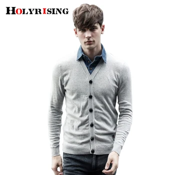

Holyrising False Two Pieces Sweater Knitted Men Clothing Slim Fit Patchwork Pullover Men Solid Color Gray Sweaters #19007-5