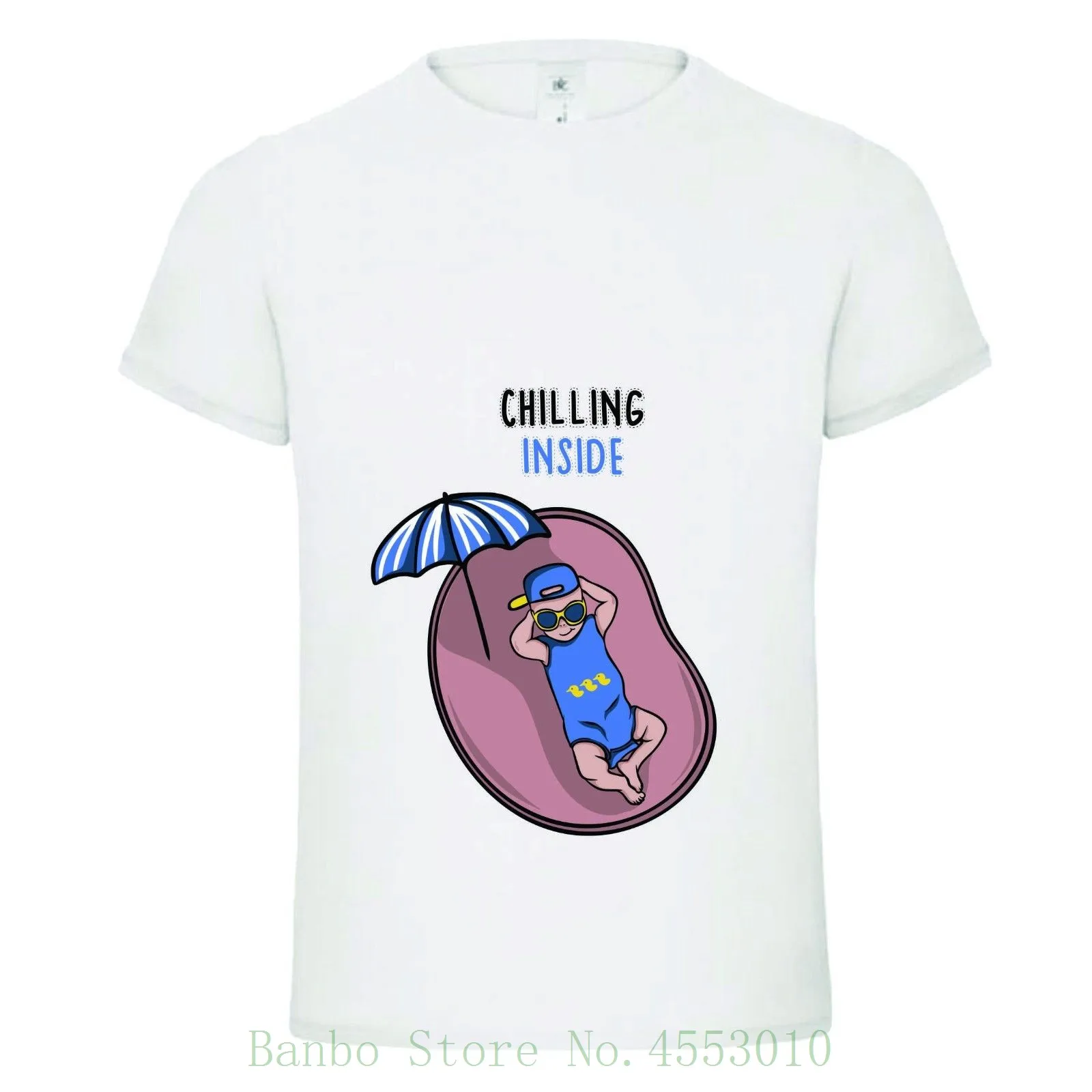 

Just Chilling Pregnant Baby Boy Funny Loose Fit New Comical T Shirt Tees 2018 New Men's T Shirt