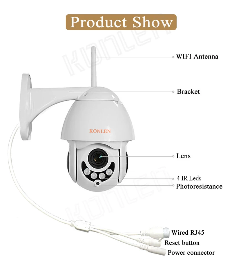 1080P PTZ IP камера наружная Водонепроницаемая мини wifi купольная 5X зум оптическая 2MP HD Onvif CCTV видеонаблюдения Аудио ipcam icsee