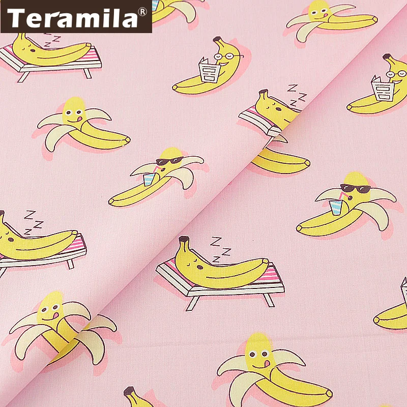 Teramila хлопковая ткань Лоскутная Скрапбукинг DIY швейный материал банановый стиль Twill Tecido Tela стежка Tissu Coton