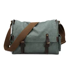 Мужские Хлопок Холст Кожа Menssenger Сумка Crossbody путешествия ноутбук Повседневное сумка школьные сумки