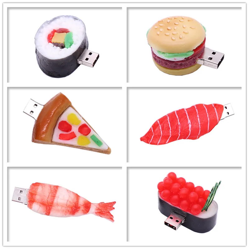 

USB flash drive cartoon Sushi Hamburger pen drive 4GB 8GB 16GB 32GB 64GB Pizza memory stick creative gift pendrive usb stick