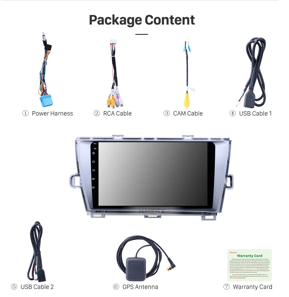 Best Harfey HD Touchscreen Radio 9" Android 8.1 for Toyota Prius 2009-2013 Left hand driver GPS Navi Bluetooth WiFi Mirror Link USB 15