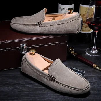 

Men's Suede Boat Shoes Luxury Brand Fashion Casual Wear Easy Loafers Male Footwear Adult Flats Drivings Leisure Moccasins Homme