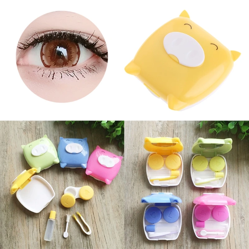 1PCS New cartoon piggy shape Glasses Contact Lenses Box Contact lens